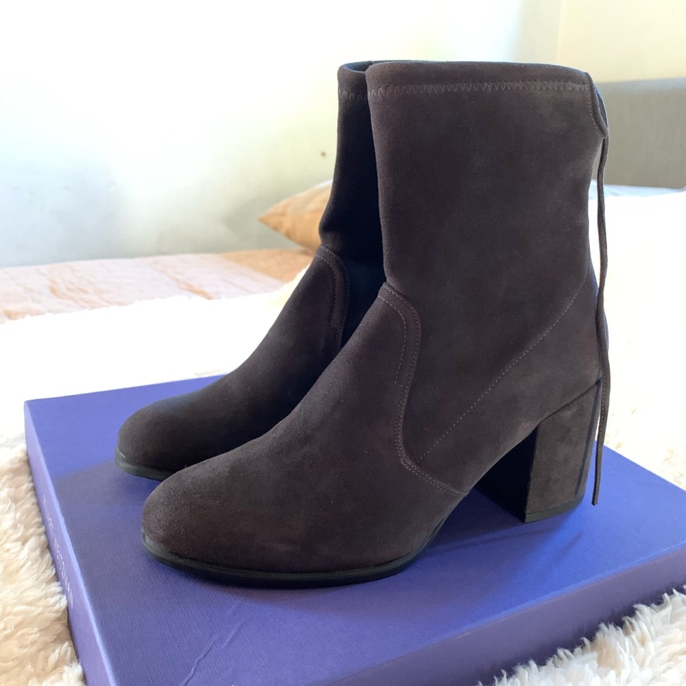 Stuart Weitzman Shorty Block Heel Boot -Anthracite